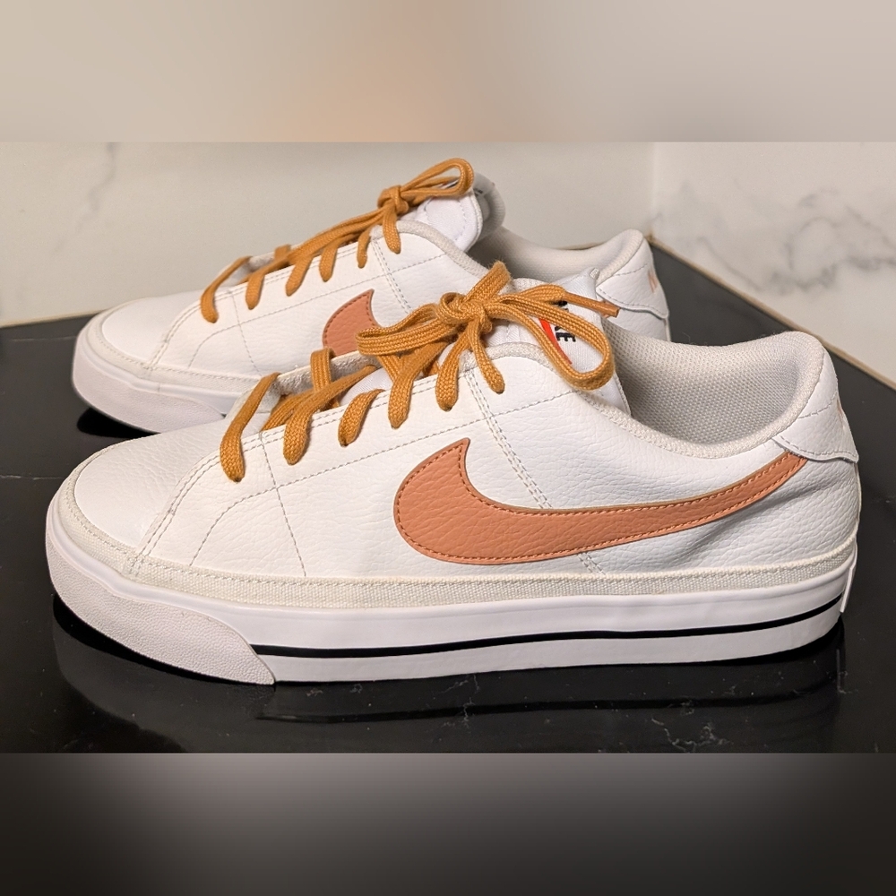 Nike Court Legacy 'White Light Cognac' Sneakers Men's Size 10.5 Like New - Picture 4 of 9